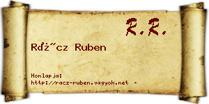 Rácz Ruben névjegykártya