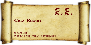 Rácz Ruben névjegykártya